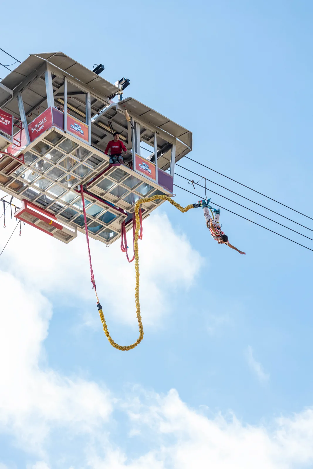 The glass-bottomed gondola, 300 feet above the canyon