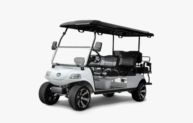 Six-passenger electric golf cart for rent, delivered to villas in Los Cabos