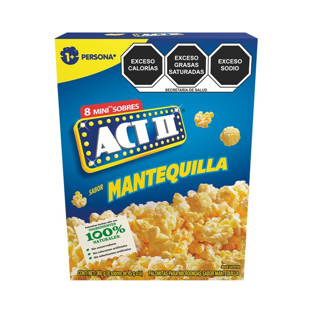 Act II Butter Microwave Popcorn Minis 8-Pack 45 g