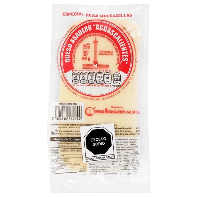 Aguascalientes Asadero Cheese 400 g