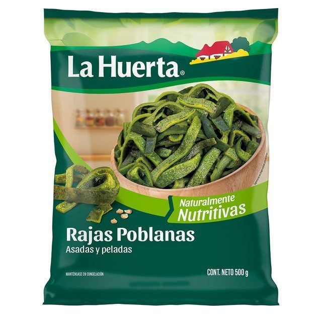 La Huerta Frozen Poblano Pepper Strips 500 g