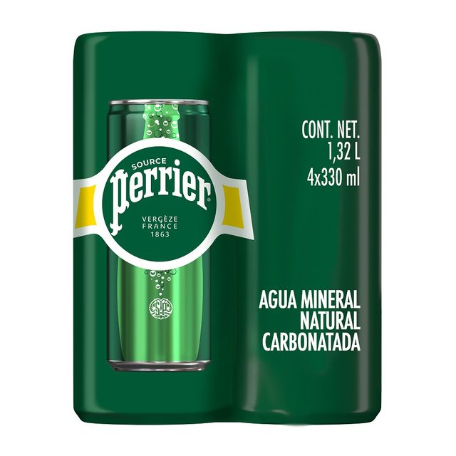 Perrier Sparkling Water 4-Pack 330 ml (Cans)