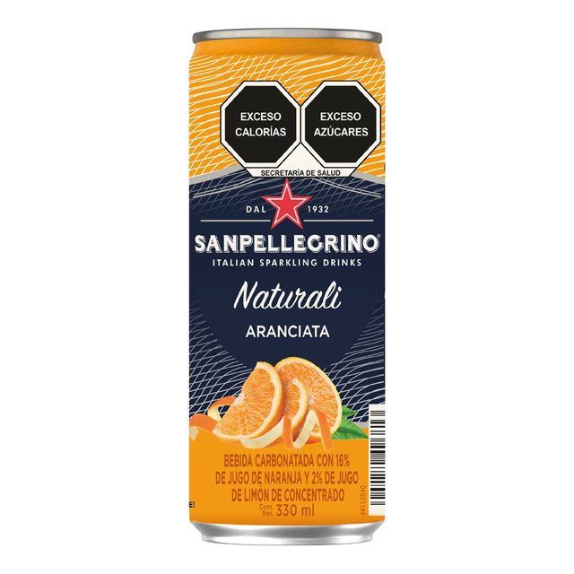 San Pellegrino Sparkling Water, Aranciata (Orange) 330 ml